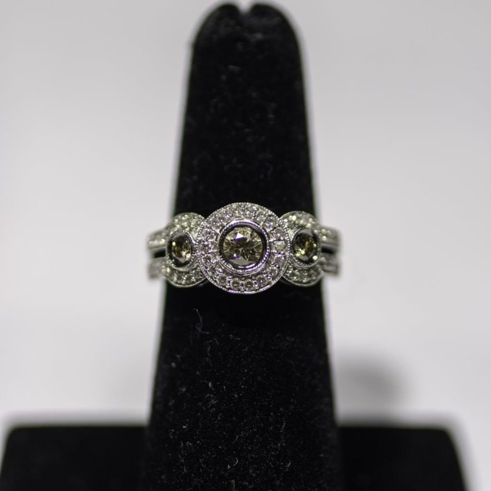 Le Vian champange diamond ring 14k wg